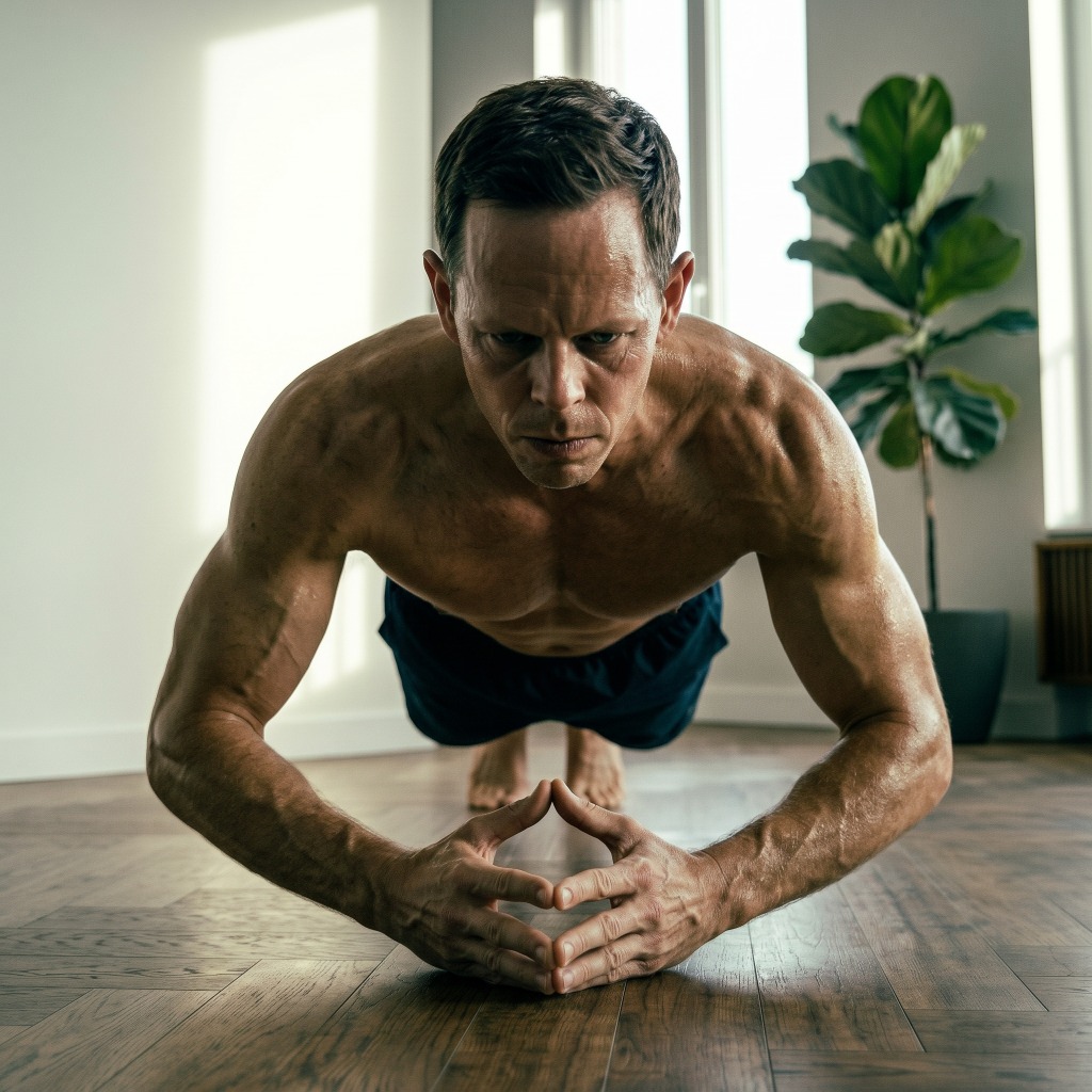Diamond Pushup exercise for triceps and chest home workout