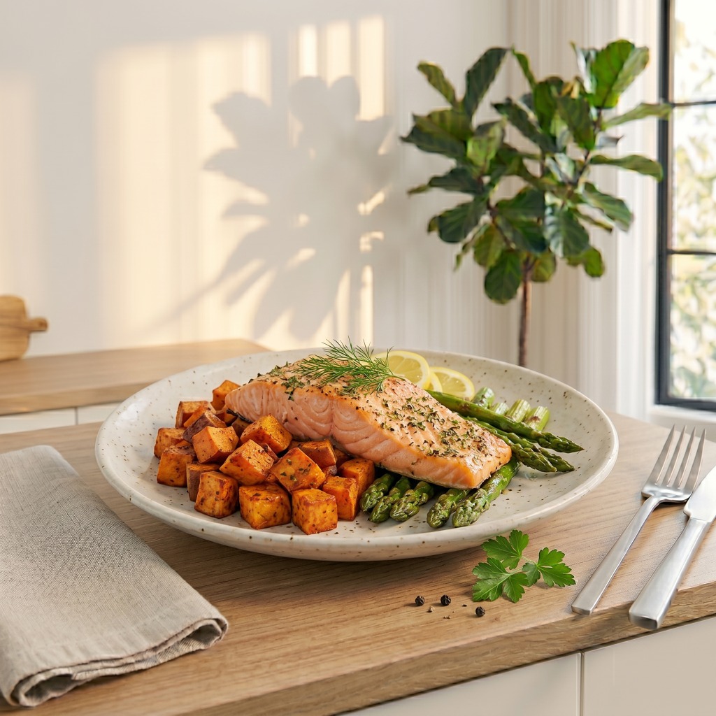 High protein salmon dinner recipe for fat loss